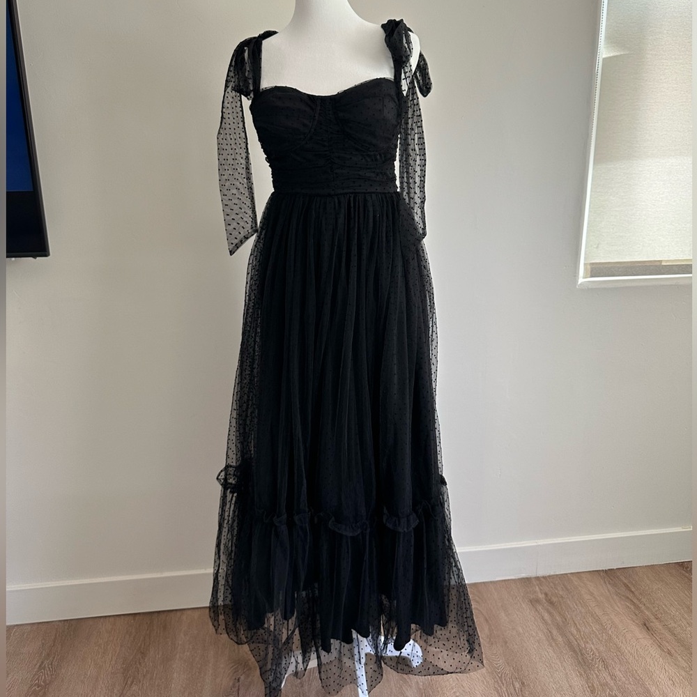 Floret midi dress black